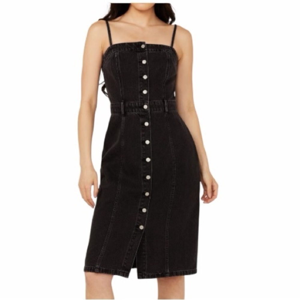 LEVI'S WOMEN'S NWT BLACK DENIM BUSTIER MINI DRESS  
SIZE M